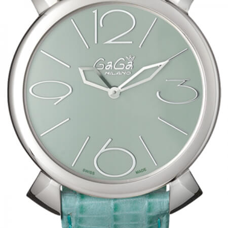 ガガミラノ スーパーコピーGaGa MILANO 時計 マニュアーレシン46mm ライトグリーンレザー 5090.06